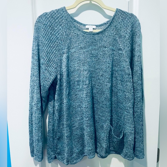 J. Jill Pure Jill Turquoise Blue Lightweight Sweater Shirt | Size Large - Picture 1 of 4